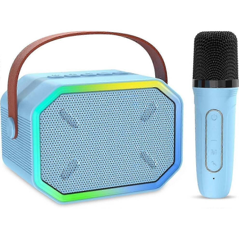 (Blue) Barnkaraokemaskin med 2 Bluetooth-mikrofoner för flickor 4-12 år, julklapp