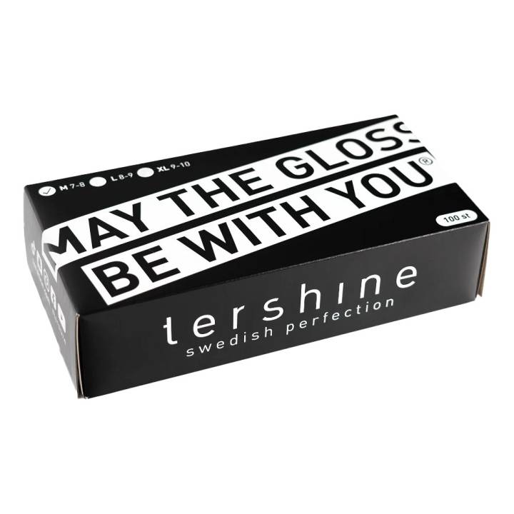 Tershine Nitrilhandskar, svarta 100-pack, X-large 9-10