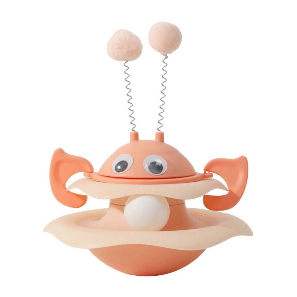 (Pink) Cat Toy Rotating Track Wheel Stimulates Hunting Instinct Cats Interactive Spinner Toy Exercise Mental Health Enhancer