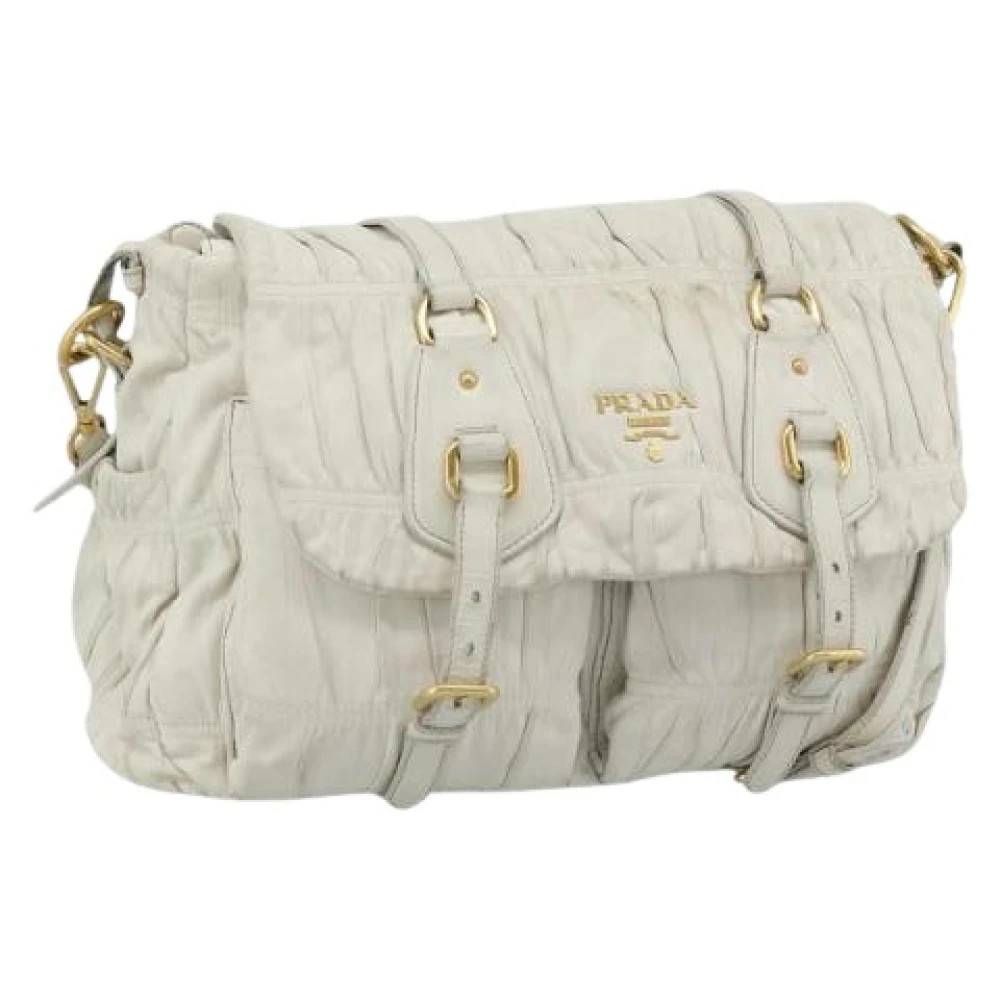 Prada Vintage Pre-owned Vintage Skuldertaske - Vintage - Dame - Beige - ONE SIZE - Uld