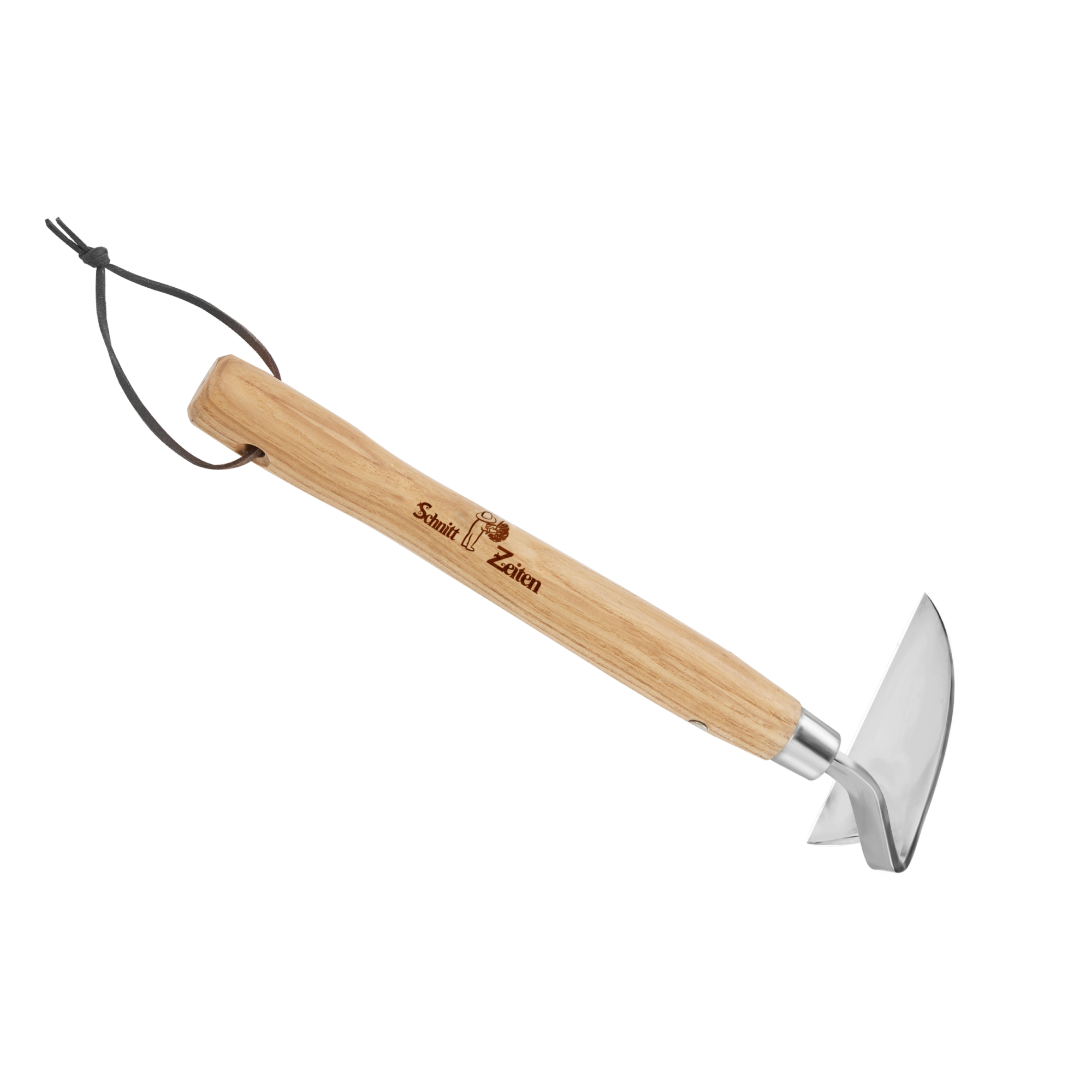 Håndlugejern / Håndhakke "Razor Hoe" i rustfri stål med håndtag i asketræ - Schnitt Zeiten