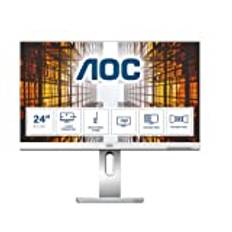 AOC X24P1/GR - 24 Zoll WUXGA Monitor, höhenverstellbar (1920x1200, 60 Hz, VGA, DVI, HDMI, DisplayPort, USB Hub) grau