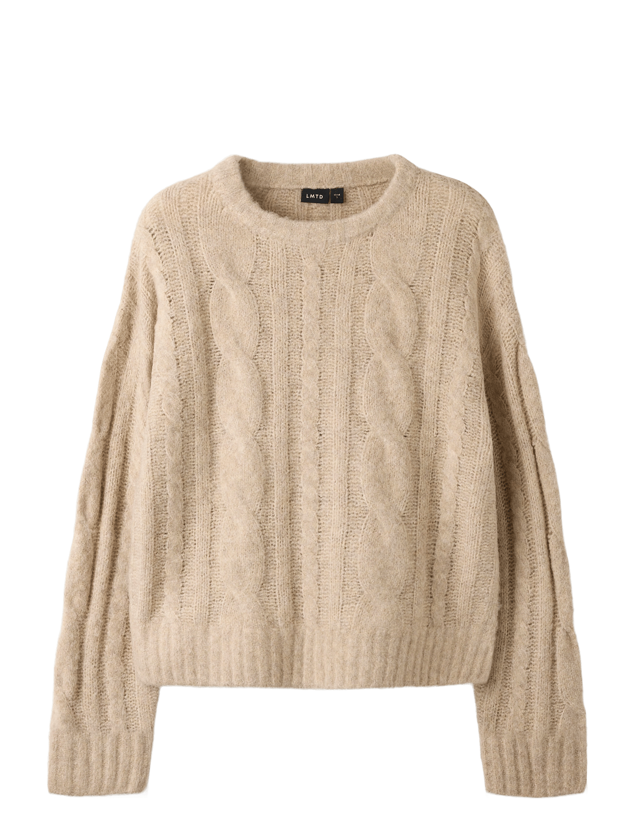 LMTD Nlfkleavecable Ls Short Knit Noos - Beige - 134-140