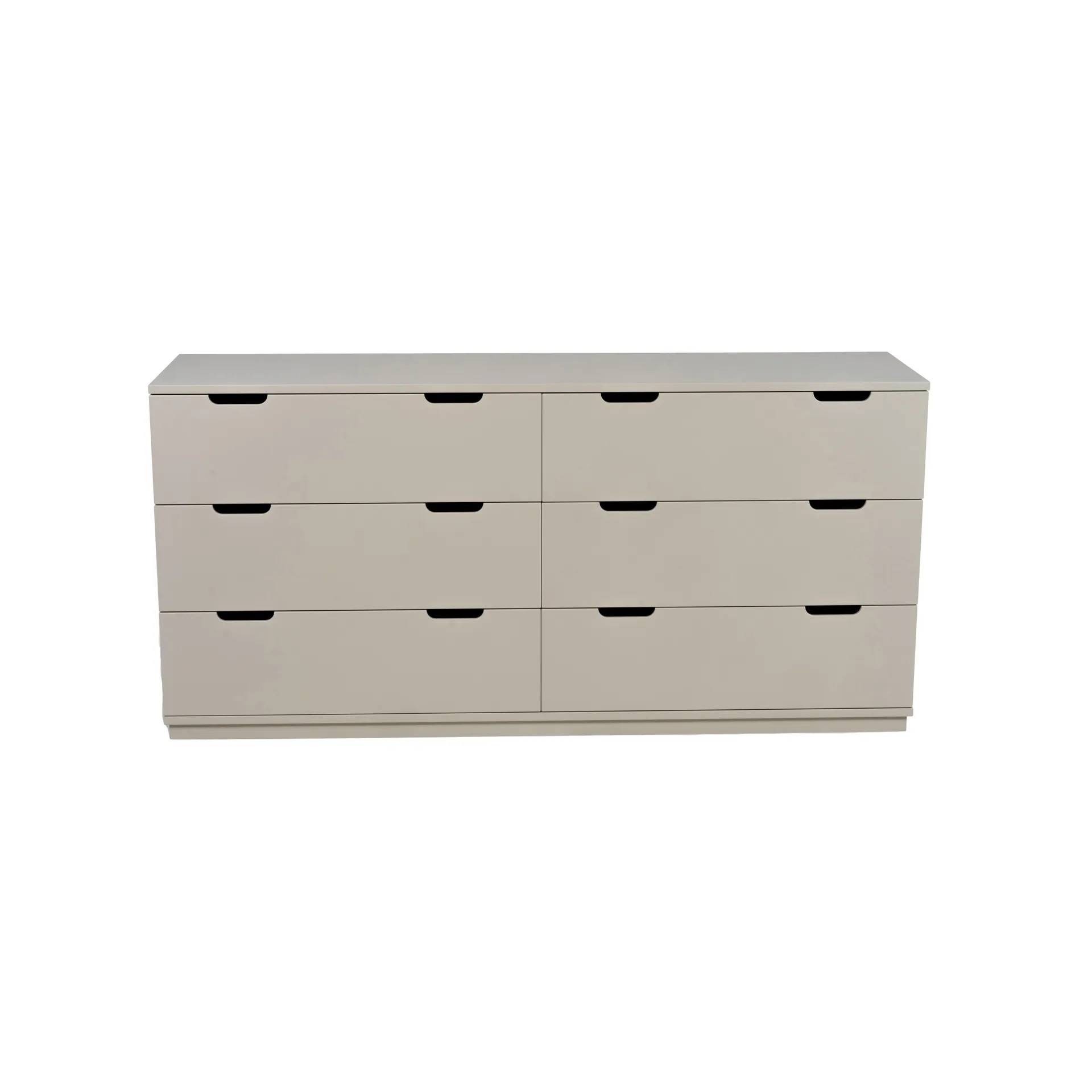 Mavis Aoko byrå dubbel 6 lådor Beige