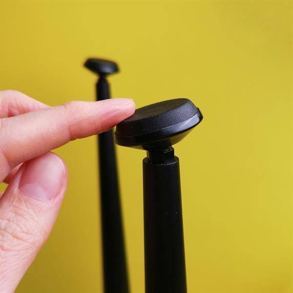 Lige konisk bordben mat sort med AutoStille knop - 1 stk.