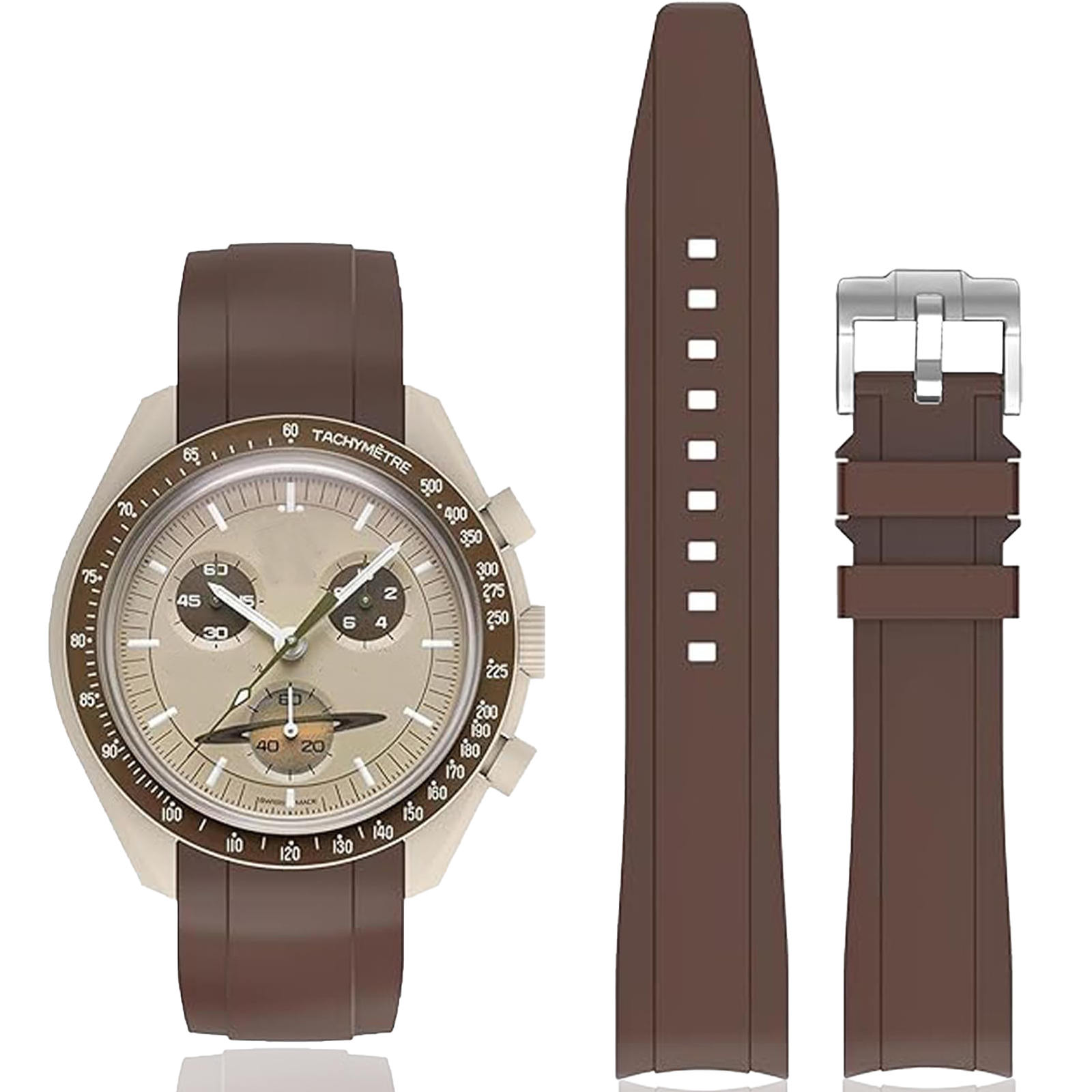 Rubber Strap For Omega X Swatch Moonswatch 20mm Watch Universal Curved End 20mm 22mm Waterproof No Gap Watchbands for Women Men
