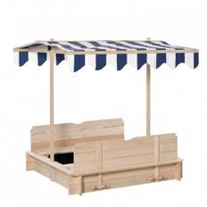 Sandlåda med Avtagbart Tak, Lock, Sittplats 106 x 106 x 121 cm