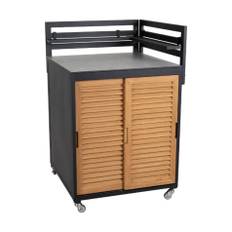 Fornax utekök hörn litet svart/teak - Svart/Träfärg