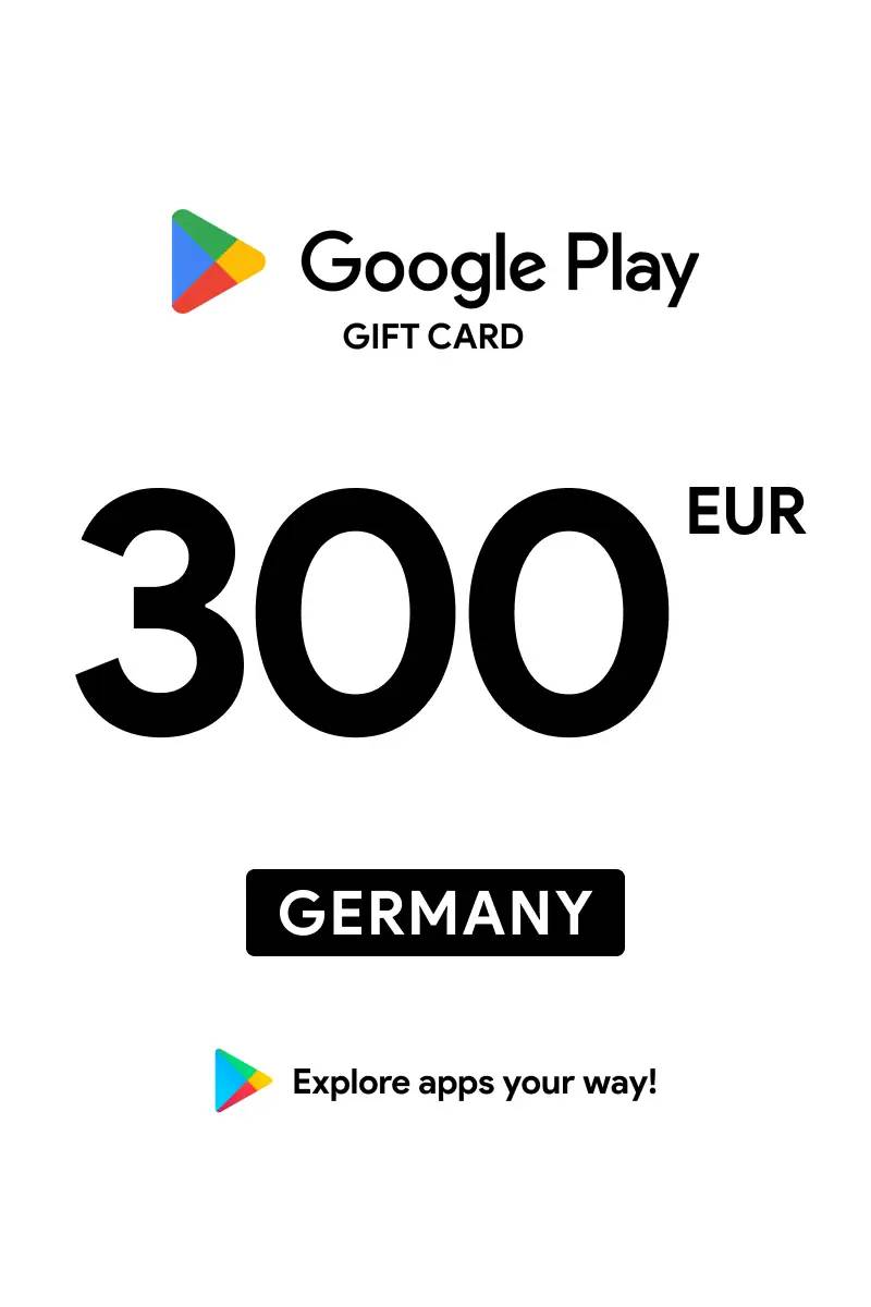 Google Play €300 EUR Gift Card (DE) - Digital Code.