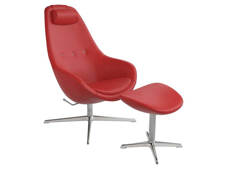 Kokon lænestol og skammel i læder - Variér Furniture
