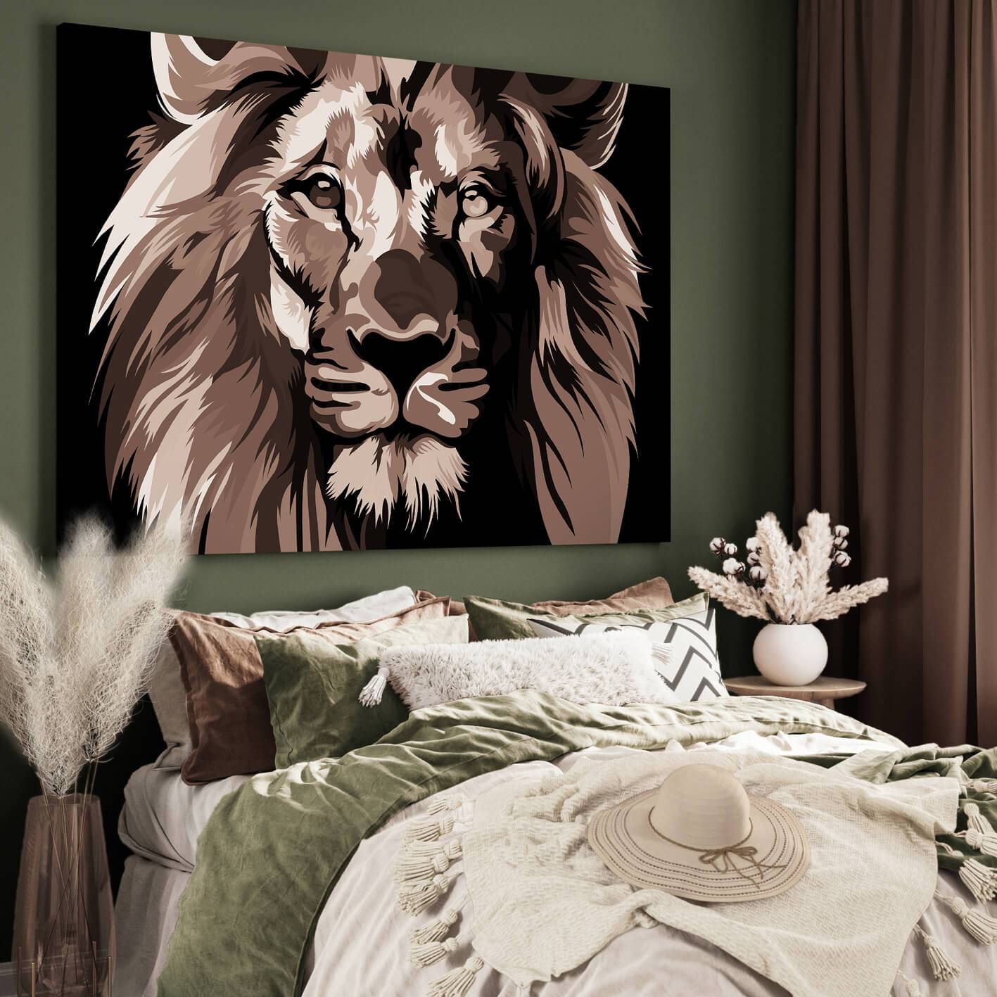 Ljuddämpande tavla - Majestic Lion