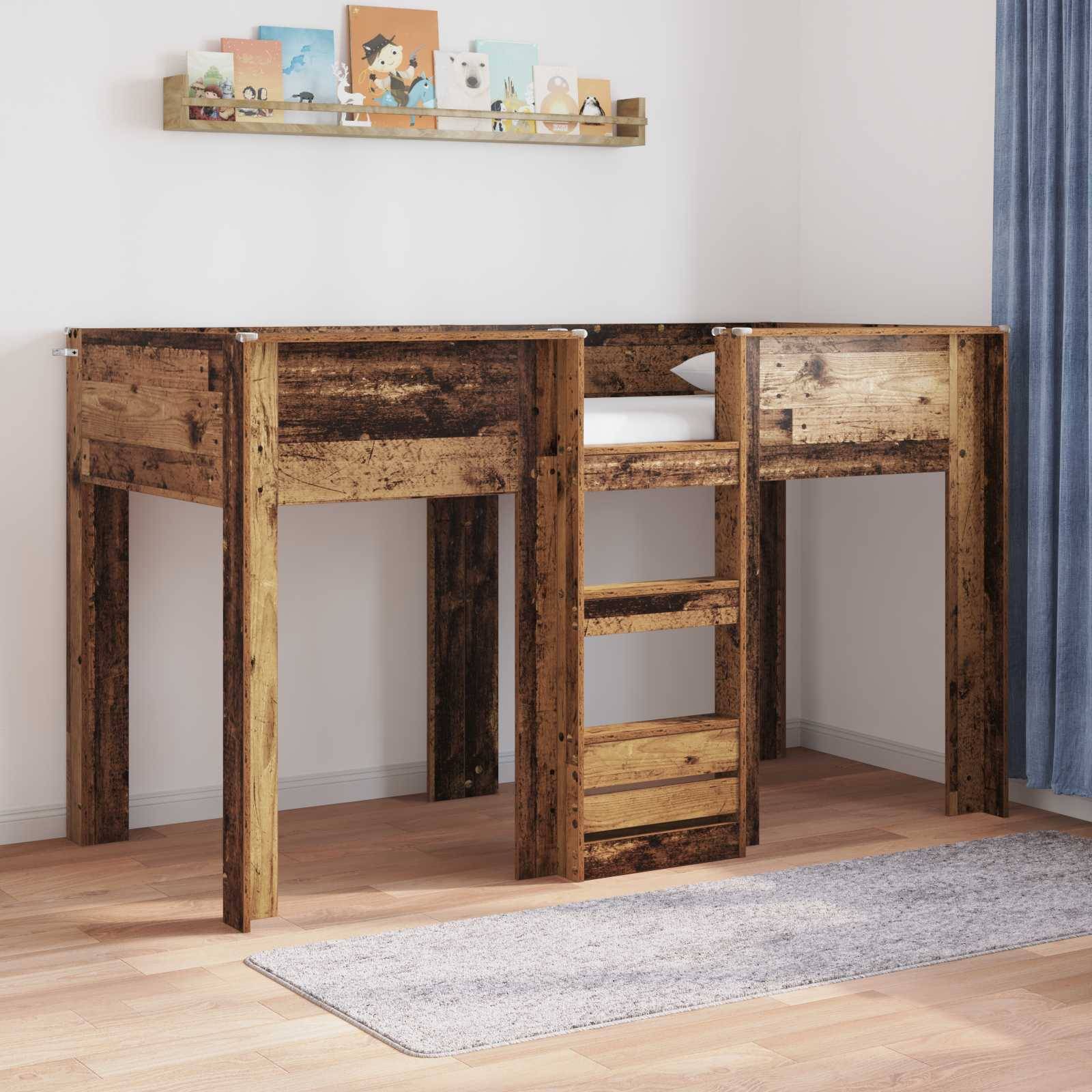 vidaXL Köksbädd för barn Gammalt trä 75 x 190 cm Konstruerat trä