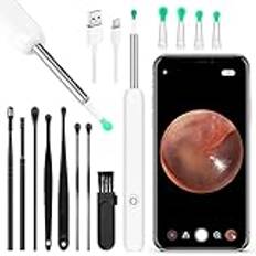 ACWOO Öronvaxborttagningsmedel, 1296P HD trådlöst öronvaxborttagningssats med kamera, Visual Ear Otoscope Ear Cleaner med 6 LED-lampor, Smart Ear Wax Cleaner Tool för vuxna, barn och husdjur