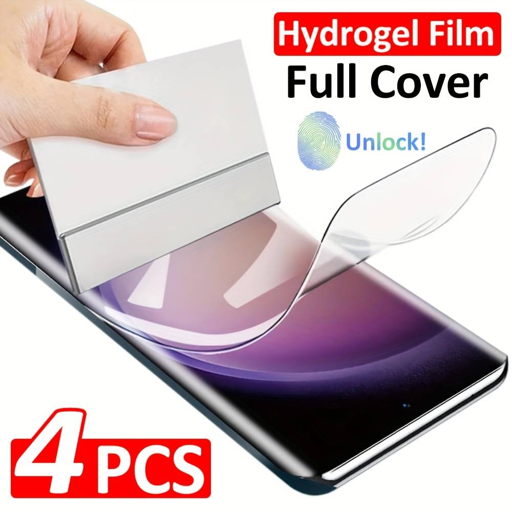 TEMU 4pcs Hydrogel Film Screen Protector For Galaxy S26 S25 S24 S23 S22 S21 S20 A54 A53 A52 A51 S20 S21 S23 S24 Fe Full Coverage Screen Protector For Galaxy S26 S25 Ultra S24 S21 S23 Ultra Fe S26 Plus