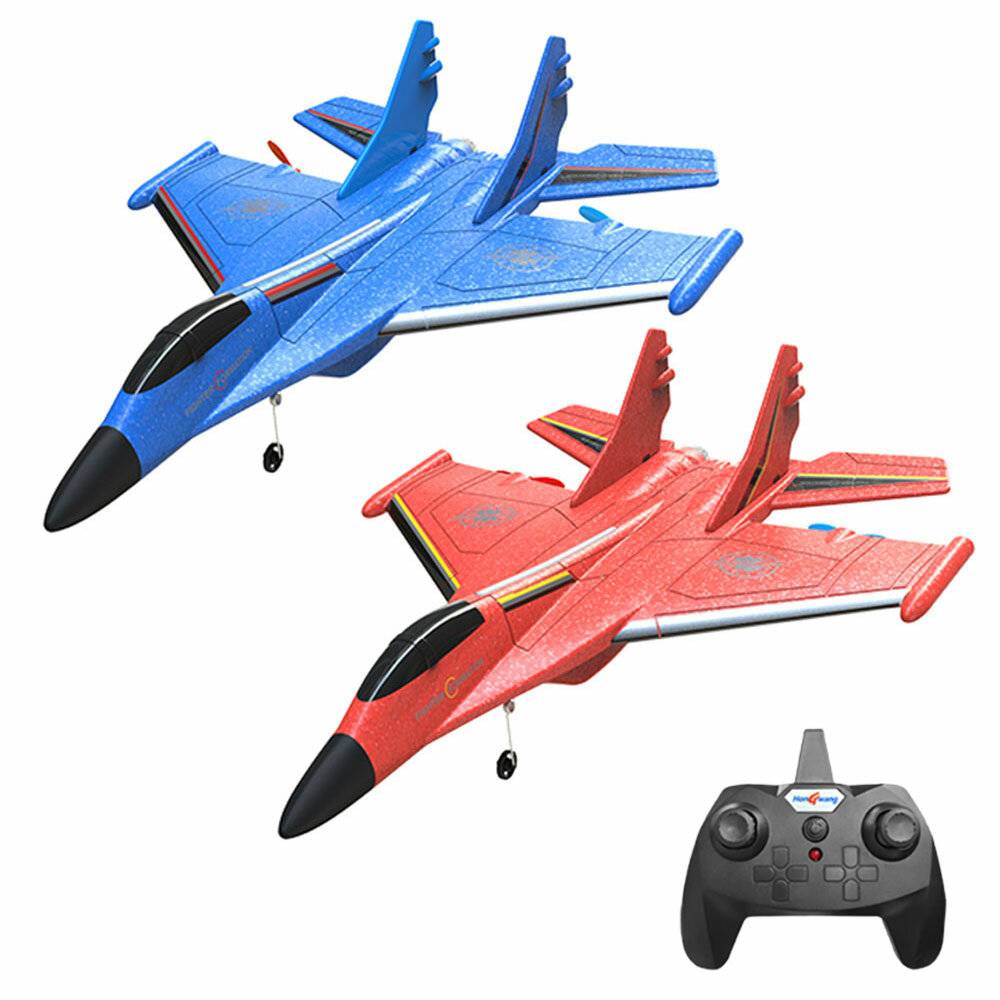 HongWang HW-37 SU35 320mm Spännvidd 2,4G 2,5CH Inbyggd Gyro EPP RC-flygplan Jaktglidare RTF med LED-lampor för nybörjare