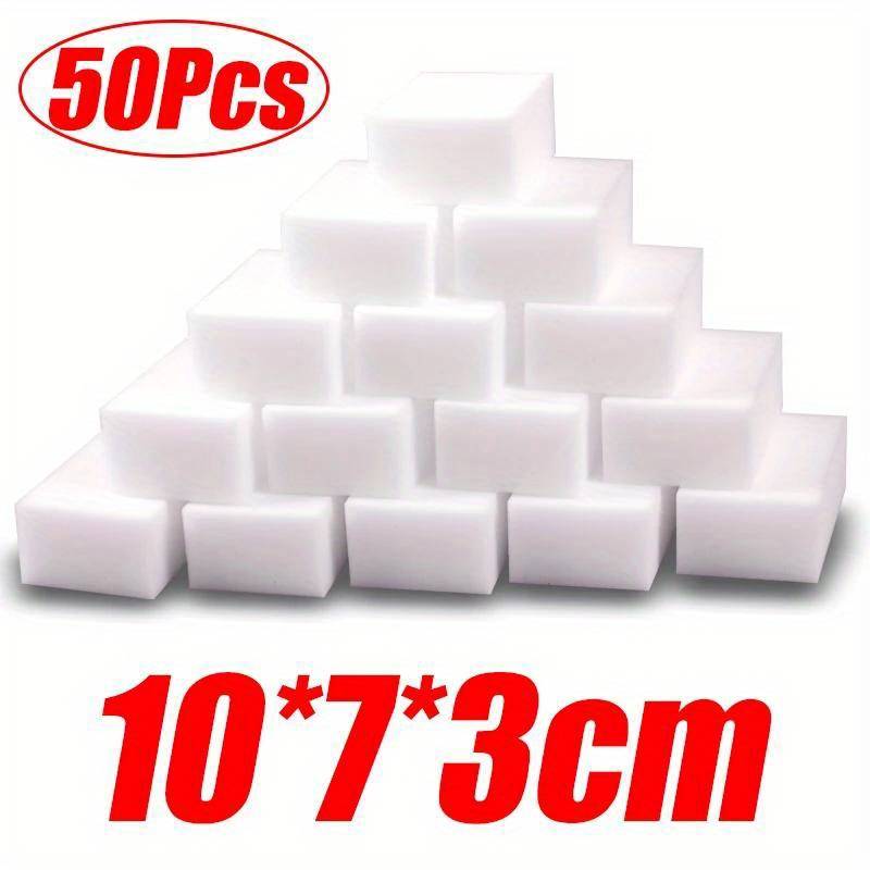 TEMU 50pcs Magic Cleaning Sponge 10x7x3cm - Car Dashboard & Interior, Kitchen, Bathroom Cleaner