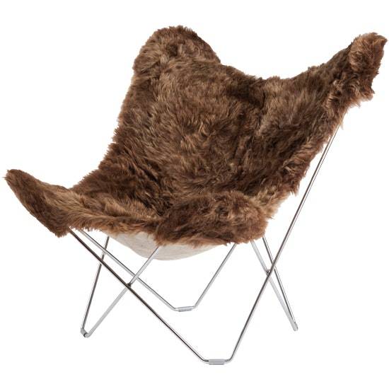 Cuero Iceland Mariposa Bf Stol Shorn /krom - Lænestole Fåreskind Brun - 1111302