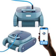 Arebos Automatisk poolrobot | poolrunner för pooler upp till max. 100 m³ | poolsugare poolrenare för vägg, golv och vattenlinje med appkontroll | 3 rengöringslägen