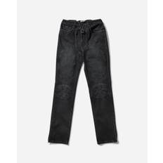 Women s Lace-Up Denim Pants Vintage Black - Black - 26