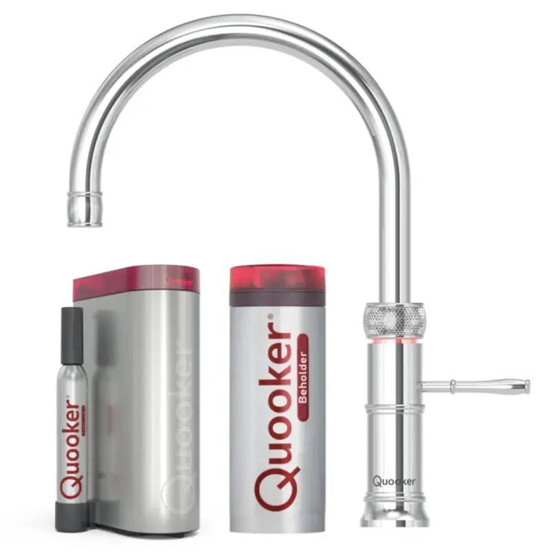 Quooker Classic Fusion Round krom, inkl. Pro3 beholder & Cube køler