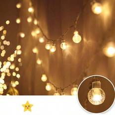 1 st, 1,5 m/10 LED, 3 m/20 LED, 6 m/40 LED, 10 m/80 LED ljusslinga lämplig för sovrum, tält, bröllopsfest, jul, balkong, alla hjärtans dag-dekoration - Beige (1,5 m-10 lampor,10m-80ljus,6m-40 lampor,3m-20ljus)