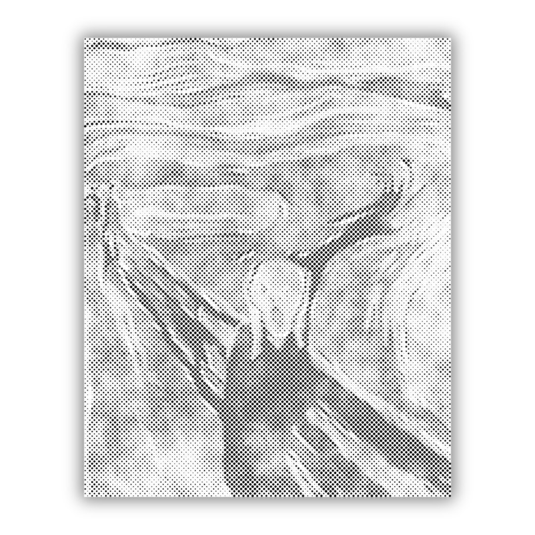 Edvard Munch - The Scream | Dot Painting - 80x100cm (32'' x 39'') / Premium Inramad (Klar att hänga)