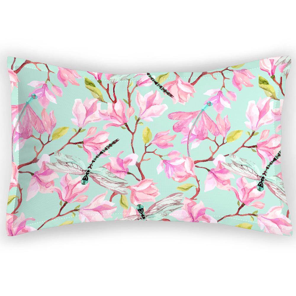 Flower Flower Pillowcase Satin Summer Cool Pillowcase Digital Printing Children's Student Accommodation Pillowcase 48 * 74CM fleece*1PC
