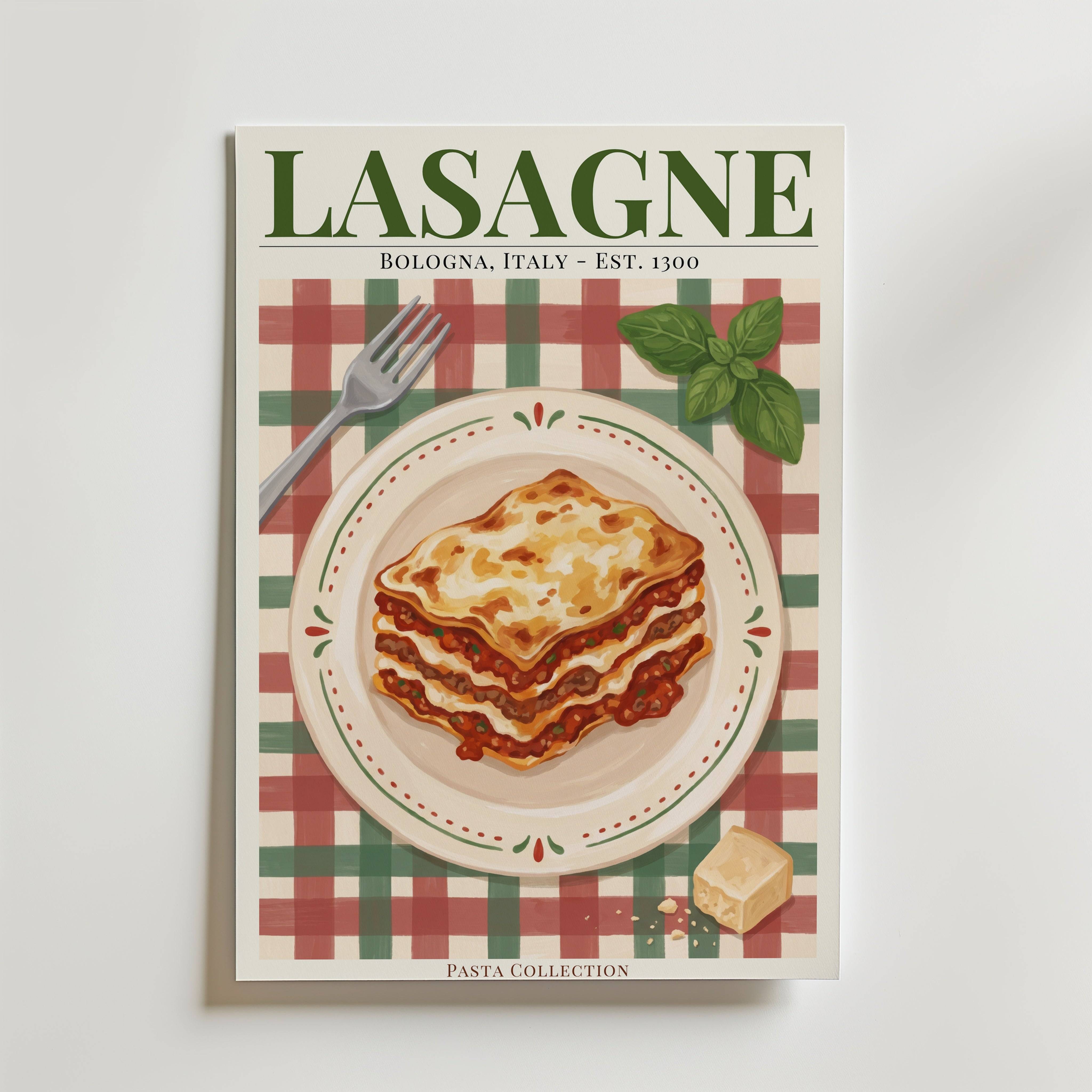 Lasagne Poster - Fine Art Poster 13x18 cm