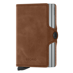 SECRID TWINWALLET VINTAGE COGNAC-SILVER KORTHOLDER