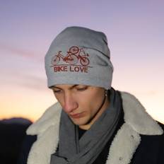 No Shirt No Shoes No Problem Fashion Beanie - Bike Love i Lysegrå Pique