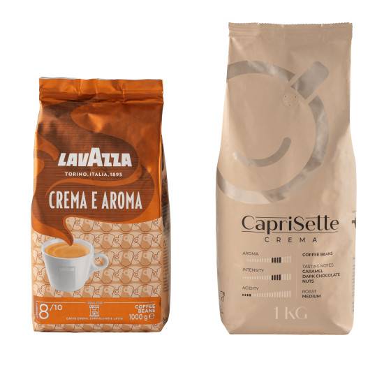 Coffee beans set Lavazza Crema e Aroma + Caprisette Crema, 2 kg