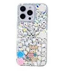 Ymyhyuxi fodral för iPhone X bling diamant 3D lyxig gnistrande glitter kristall strass rosa skydd (silver)