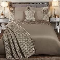 Emma Barclay Glamour – quiltad paljett sammet överkast set i mink – dubbelsäng