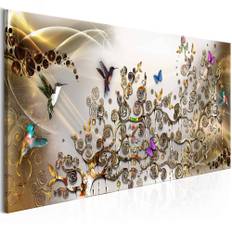 Lærredstryk Hummingbirds Dance (1 del) Guld