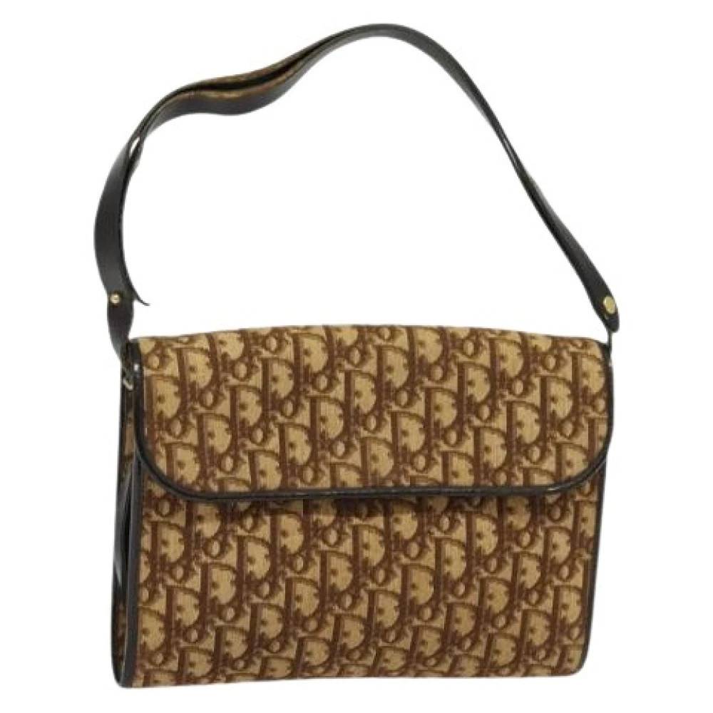 Dior Vintage Pre-owned Trotter Canvas Skuldertaske - Vintage - Dame - Brun - ONE SIZE - Uld