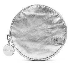 Lille rund læderpung i metallic look / 15690 - Silver Metallic - Onesize