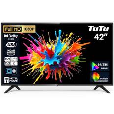TuTu Fernseher 42 Zoll (106cm) Full HD LED TV Triple Tuner (DVB-T/T2-C-S/S2) HDMI USB CI/CI+ Hotelmodus USB-Media Player (2023)