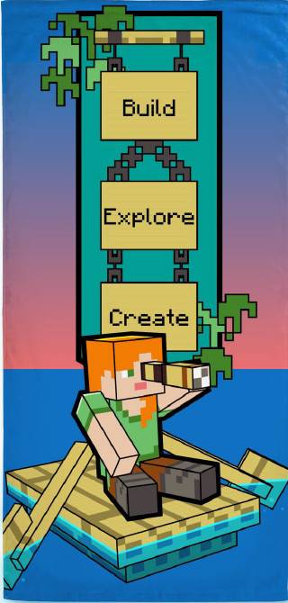 Minecraft badhandduk, strandhandduk 70x140 cm