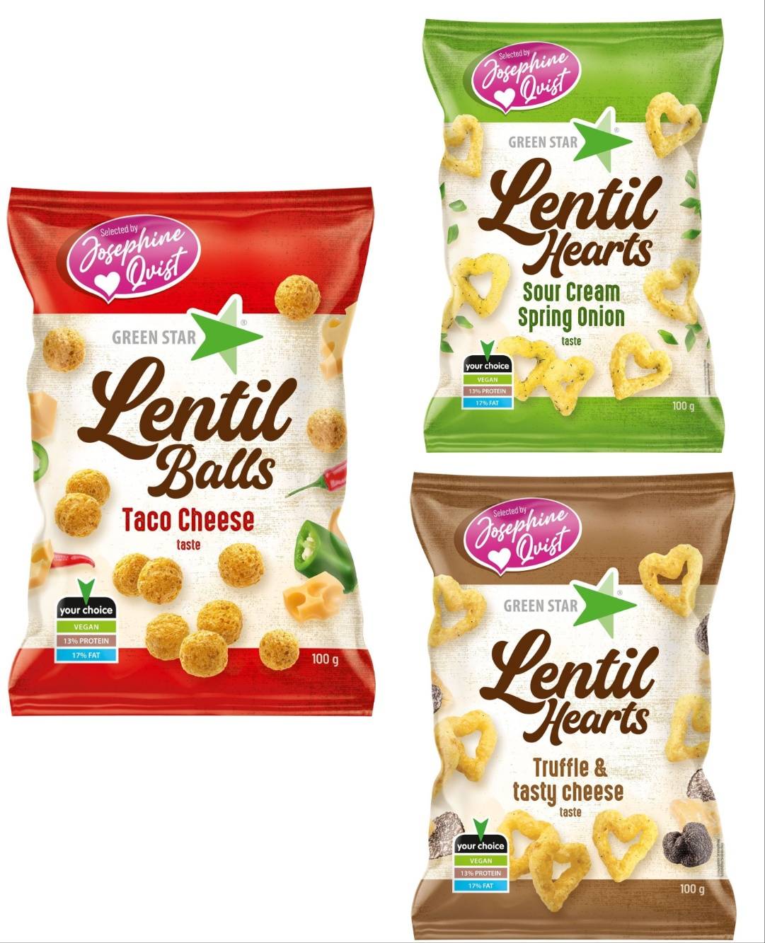 Taste Them All - Green Star Linsechips - Tre Smage - Pakketilbud
