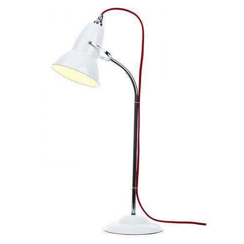 Duo hvid m. rød ledn anglepoise bordlampe