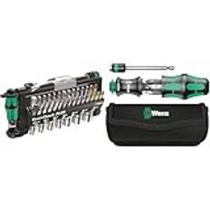 Wera Bitsortiment, Tool-Check PLUS, 05056490001, 39-delar (1-pack) & Wera Kompakt 20 Skruvdragare, 165 x 90 x 60 mm, Svart, Grön