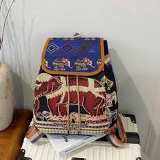 Fashion New Arrivals. Embroidered Ladies Backpack. Elephant Backpack. Large Capacity Casual Commuting Backpack. - Multicolor