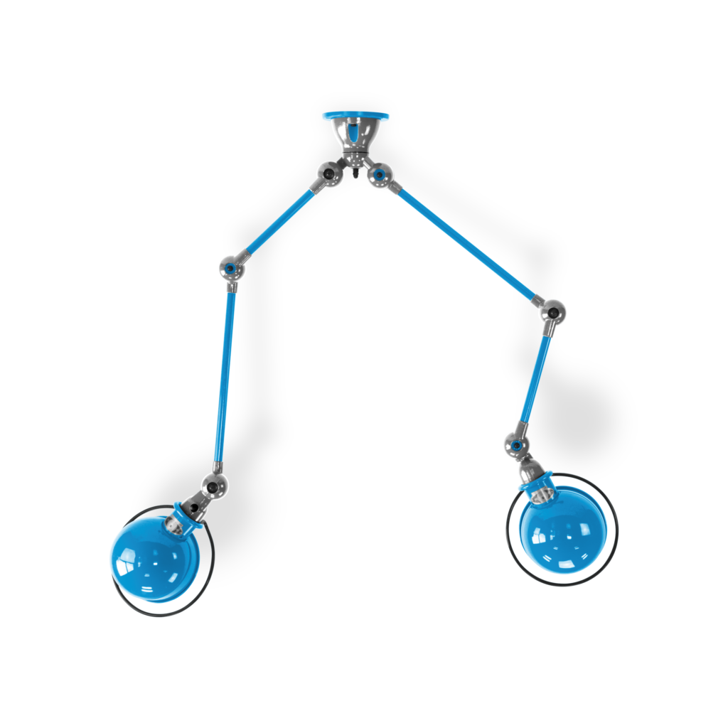 Loft Sky4224 loftlampe fra Jieldé - Light blue / Blank/poleret