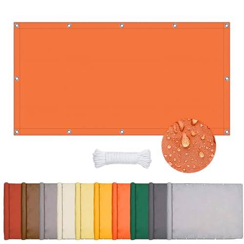 Vattentätt rektangulärt skuggsegel, rektangulär skuggduk, 95 % UV-skydd, skuggsegel för uteplats med öljetter, för terrass, balkong, utomhusträdgård (orange, 2 x 3 m)