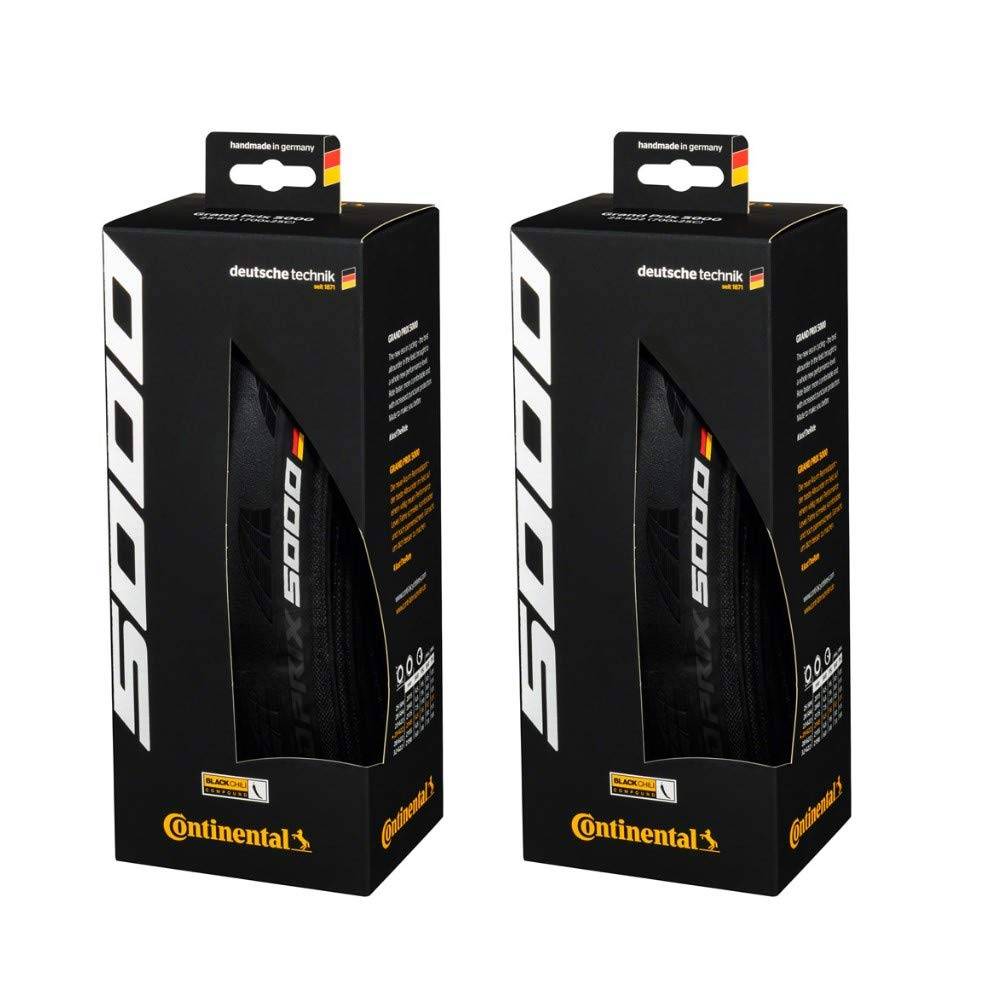 Continental 2 Piece Set GP5000 700x28C Racing Bike Tires Black Folding 0101625 svart