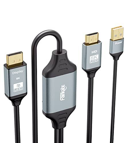 Fairkabe 8K HDMI 2.1 till Displayport 1.4 Kabel 2m för Xbox Series X, PS4, PS5, PS4 Pro - Enkelriktad DP Hane