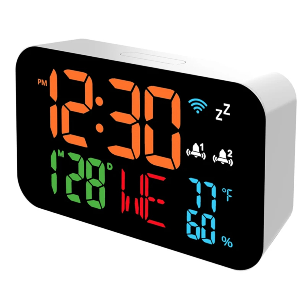 Tuya WiFi Ur Kalender Intelligent Termometer Hygrometer med Ciffer