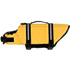 Hundar Säkerhetsbaddräkt Livräddningsvästar för Poolbåtliv, Flytväst Med Räddningshandtag Reflekterande Ränder (Color : Yellow, Size : M)