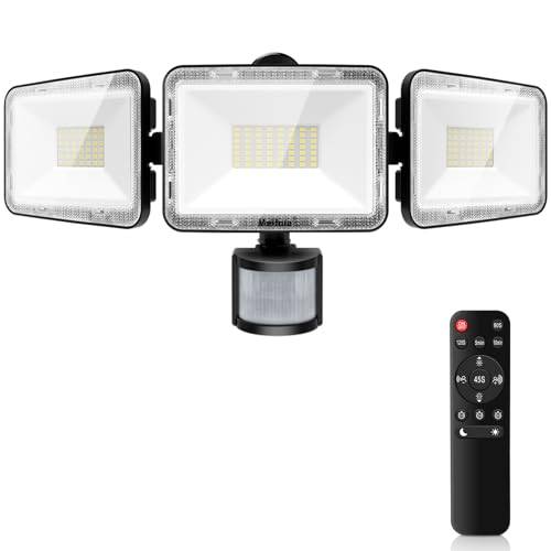 MEIHUA 70W LED Strahler mit Bewegungsmelder Außen Fernbedienung 700-6850LM IP66 Wasserdicht 4 Modi 10 Helligkeitsstufen Flutlicht 6500K Kaltweiß Scheinwerfer für Garten Garage Sportplatz