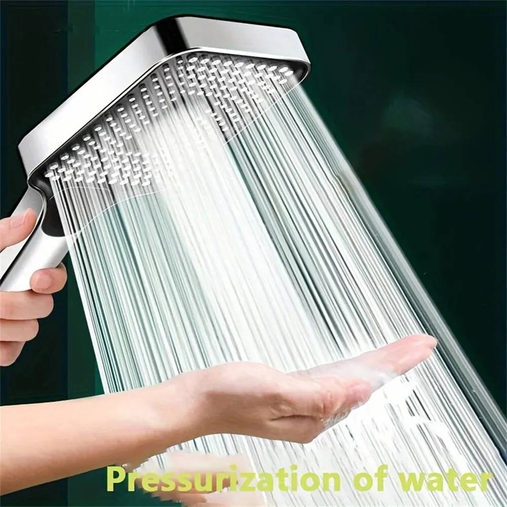 Adjustable Shower Head 4 Mode Rainfall Shower Large Flow Showerhead High Pressure Water Saving Shower Mixer Bathroom Accessories